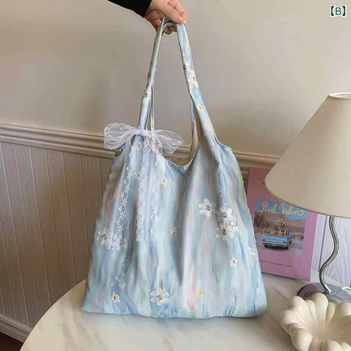 楽天市場】バッグ レディース チャイナ風 水墨画柄 刺繍入り 布製 