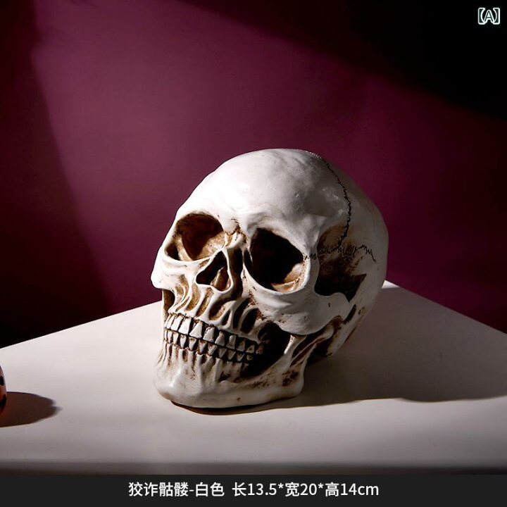 楽天市場】置物 ハロウィン ホラー リアル 樹脂製 スカルヘッド ドクロ 