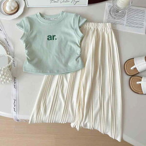 キッズ 女の子 ベビー 子供服 セットアップ ノースリーブ Tシャツ 薄手 ロング丈 防蚊パンツ ゆったり 綿混 コットン ポリエステル 夏 かわいい おしゃれ カジュアル