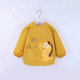 エプロン スモック キッズ 子供用 男女兼用 秋冬 長袖 防水 撥水 ロング丈 ゆったり 食事用 お絵かき 遊び着 食べこぼし防止 ポリエステル キャラクター柄