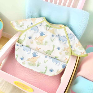 お食事エプロン ベビー キッズ 子供用 男女兼用 ノースリーブ スモック 防水 撥水加工 食べこぼし防止 汚れ防止 軽量 速乾 洗濯可能 お手入れ簡単 ポリエステル アニマル柄 かわいい
