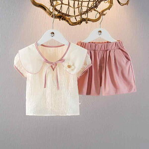 子供服 女の子 ベビー服 赤ちゃん 1歳 2歳 3歳 夏 半袖 薄手 ポリエステル セットアップ ショートパンツ 2点セット カジュアル 普段使い ピンク
