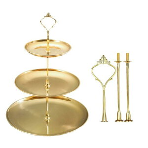 多層フルーツケーキスタンド 2段 3段 ステンレス製 ゴールド リビング ホテル 来客用 パーティー デザート お菓子 アフタヌーンティー エレガント レトロ 高級感 ディスプレイ