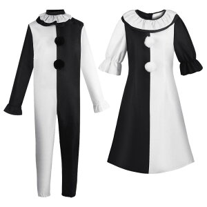 コスプレ衣装 メンズ レディース 男女兼用 断魂ピエロ ホラーピエロ 道化師 ハロウィン イベント パーティー 仮装 コスチューム キャラクター 変身 ポリエステル