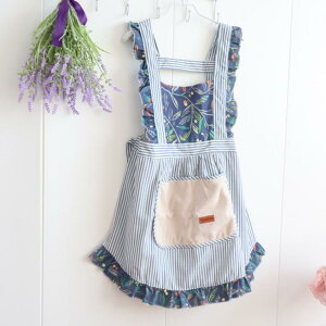 エプロン レディース 女性用 韓国 ナチュラルテイスト 肩紐タイプ ノースリーブ ワンピース風 コットン 綿 キッチン 料理 カフェ 喫茶店 ガーデニング 作業着 家庭用