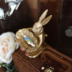 置物 イースター うさぎ 樹脂製 インテリア オブジェ 飾り 玄関 ドレッサー 化粧台 アクセサリー 小物入れ ジュエリー トレー ピアス イヤリング 卓上 アニマル