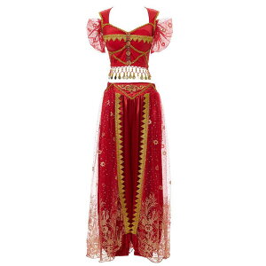 コスプレ 衣装 大人 女性 ハロウィン 仮装 ベリーダンス ジャスミン姫 プリンセス アラジン アラビアン キャラクター イベント パーティー ポリエステル スパンデックス ピーコックブルー