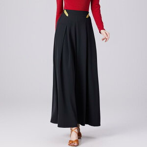 ダンスパンツ レディース ラテンダンス 練習用 レッスン着 ハイウエスト ストレート ワイド フレア 社交ダンス モダンバレエ フルレングス 綿混