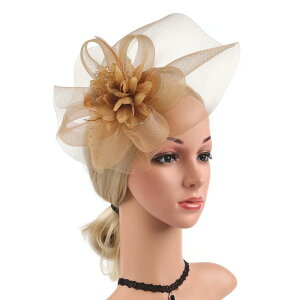 ヘッドドレス レディース 欧米風 ブライダル ウェディング 結婚式 花嫁 パーティー 二次会 お呼ばれ 羽毛 フェザー ネットベール フラワー ミニハット ヘアクリップ 髪飾り