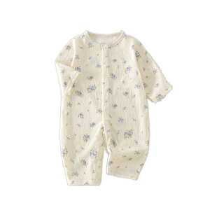 ベビー ロンパース 子供服 夏服 無縫製 やわらか 肌に優しい 薄手 長袖 カバーオール パジャマ 再生繊維 楊柳生地 接触冷感 冷房対策 部屋着 カジュアルウェア 柄物