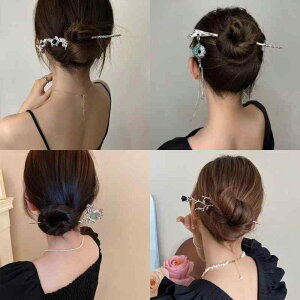 簪 レディース レトロ ヘアスティック 上品 シンプル 合金製 電気メッキ まとめ髪 アップヘア 普段使い フォーマル 幾何学 月光石 ヘアアクセサリー