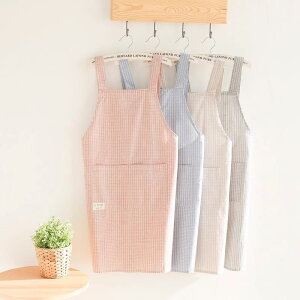 エプロン 男女兼用 女性用 家庭用 厨房用 料理用 職場 通勤 作業服 おしゃれ 通気性 防汚 防水 モダン シンプル H型 縦縞 春夏
