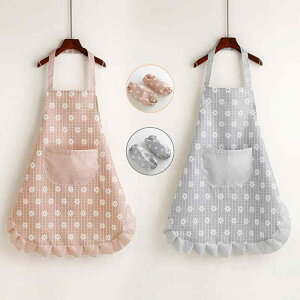 エプロン レディース 女性用 家庭用 キッチン ワークエプロン 男女兼用 かわいい おしゃれ 薄手 軽量 防汚 防水 防油 ポリエステル製 家事 料理 ガーデニング 飲食業 介護 シンプル 花柄 デイ