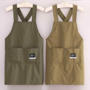 エプロン 女性用 キッチン 家庭用 料理 飲食店 作業着 ワークエプロン 撥水加工 防汚加工 クロスストラップ タスラン素材 汚れ防止 ガーデニング 掃除 DIY ユニフォーム