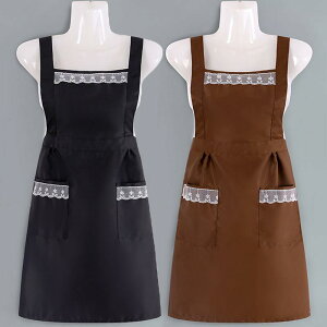 エプロン 男女兼用 大人用 韓国 おしゃれ 家庭用 キッチン 料理 カフェ レストラン 業務用 ワークエプロン 作業服 防汚 撥水 通気性 速乾 ポリエステル綿混 無地 ブラック レッド ピンク ブラ