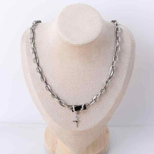 ネックレス メンズ ユニセックス チタン鋼 ステンレス 黒宝石 ブラック ラップ クール ストリート ヒップホップ モード 個性派 スタイリッシュ ミニマル ペンダント カジュアル 普段使い 幾