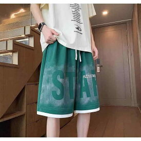 ハーフパンツ メンズ 夏 5分丈 ショートパンツ ゆったり ルーズフィット ワイドシルエット 大きいサイズ スポーツ カジュアル 普段使い ドローコード 薄手 通気性 ストレッチ 切り替え