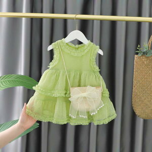 ワンピース 女児 ベビー 赤ちゃん 子供用 春夏 かわいい おしゃれ 1歳 誕生日 お祝い プリンセスライン ノースリーブ コットン 綿 キャラクター柄 韓国 お出かけ フォーマル ドレス