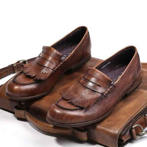 ローファー メンズ タッセル 本革 牛革 ブリティッシュ レトロ クラシック カジュアル スリッポン 男性用 クッション性 通気性 耐摩耗性 防臭 低ヒール ラバーソール ステッチ切り替え