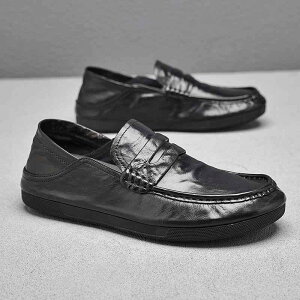 ドライビングシューズ メンズ 本革 モカシン スリッポン ローファー 牛革 革靴 カジュアル 運転 普段使い ラウンドトゥ ステッチ ローカット 透湿 耐摩耗性 ゴム底 ラテックスインソール ブ