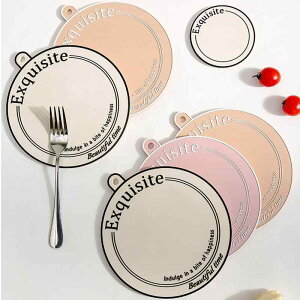 ランチョンマット プレースマット テーブルマット コースター カップマット 鍋敷き 丸型 フレンチスタイル ライトラグジュアリー 高級感 エレガント PVC素材 断熱 耐熱 汚れ防止 滑り止め 洗