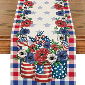 テーブルランナー 北欧風 水彩 花柄 ユーカリ リネン調 ポリエステル リビング ダイニング 食卓 おしゃれ モダン かわいい 上品 普段使い 来客用 カフェ風