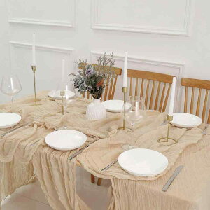 テーブルランナー シフォン しわ加工 プリーツ ボヘミアン風 北欧風 パーティー 結婚式 ウェディング イベント装飾 テーブルクロス ダイニング リビング ホテル カフェ ディスプレイ 長方形