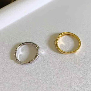 指輪 レディース シルバー ジルコニア 淡水パール 8-10mm 軽やか 高級感 オープンリング 空枠 リング台 円形 開口調節可能 通勤 デイリー オフィス カジュアル