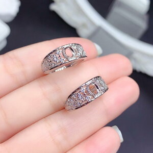 指輪 レディース シルバー 18金ホワイトゴールドメッキ オーバル 空枠 フリーサイズ 台座 石座 女性用 デイリーユース オフィス カジュアル