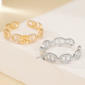 指輪 レディース 女性用 純銀 パール パール ピッグノーズ オープンリング 調節可能 個性的 上品 DIY 空枠 リング台 アクセサリーパーツ