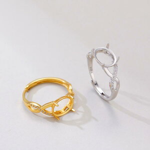 指輪 レディース 女性用 純銀 ゴールドカラー プラチナカラー 金メッキ 電気メッキ加工 卵形 爪留め 開口 空枠 未装着 調節フリー フリーサイズ 繊細 上品 高級感 個性的 おしゃれ ファッシ