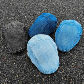 ベレー帽 レディース ウォッシュドデニム キャスケット レトロ ヴィンテージ風 画家帽 コットン素材 UVカット 日よけ 通気性 オールシーズン 大人カジュアル デニムブルー ブラック