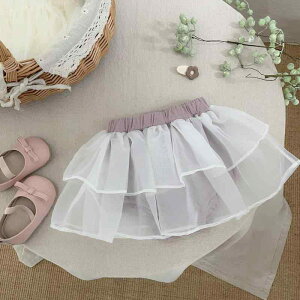 チュールスカート ベビー 女の子 ブルマ一体型 ウエストゴム ふんわり ボリューム プリンセス風 おしゃれ かわいい 韓国 春夏 キッズ 幼児服 1歳 2歳 3歳 ポリエステル やわらか フレア