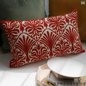 クッションカバー コットン 刺繍 花柄 幾何学模様 アメリカンカントリー 北欧スタイル 抱き 腰当て インテリア リビング ソファ オフィス 装飾用