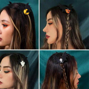 ヘアクリップ レディース ハロウィン パーティー イベント カボチャ おばけ 動物モチーフ 仮装 コスプレ ユニーク 個性的 おもしろ 目立つ 欧米風 布製 樹脂製 髪飾り ヘアピン