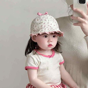 ベビーキャップ 女の子 レトロ リボン 薄手 日よけ UV対策 通気性 防風 綿 コットン 野球帽 春夏 乳幼児 かわいい おしゃれ 普段使い アウトドア