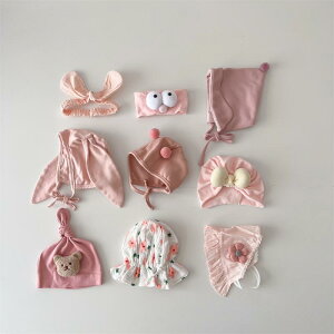 帽子 ベビー 赤ちゃん 乳幼児 新生児 春夏 ピンク 韓国 おしゃれ かわいい 合わせやすい 日よけ UV対策 綿 通気性 防風 お出かけ キャップ