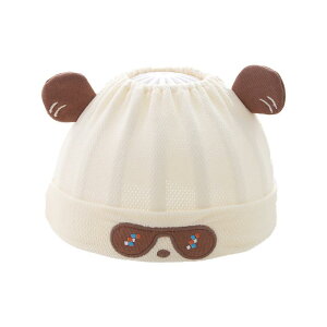 ベビー帽子 0-3ヶ月 新生児 赤ちゃん 夏用 薄手 綿 コットン オープントップキャップ 泉門保護 日除け UVカット かわいい キャラクター