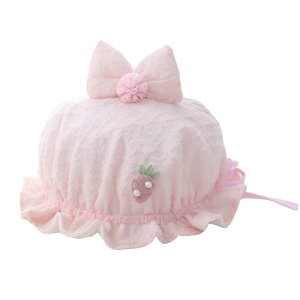 ハット ベビー 新生児 赤ちゃん 春夏秋 日よけ UVカット 薄手 サイズ調整可能 綿 コットン 通気性 短つば バケットハット サファリ帽 いちご柄 フルーツ柄 かわいい お出かけ 散歩 アウトドア