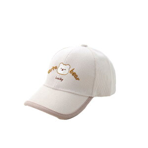 キャップ ベビー キッズ 子供 男の子 女の子 春夏 日よけ 野球帽 薄手 UVカット 広いつば ポリエステル かわいい クマ柄 1歳から5歳向け 普段使い 通学