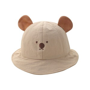 バケットハット ベビー 男の子 薄手 速乾 かわいい クマ柄 UVカット 日よけ 帽子 ナイロン製 短つば 丸い形 春夏 通気性 快適 お出かけ 普段使い 幼児