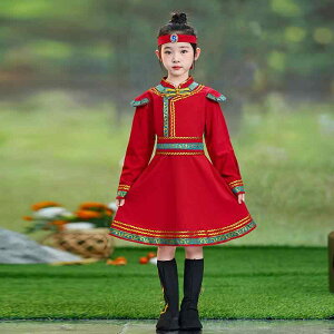 民族衣装 キッズ 子供 男の子 女の子 モンゴル族 舞踊 ダンス発表会 衣装 練習着 白馬 箸踊り ステージ コスチューム ポリエステル ワインレッド ホワイト
