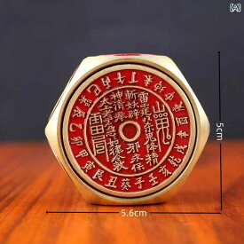 開運置物 山鬼花 純真鍮製 八面回転 ハンドスピナー フィジェットスピナー 金運招来 ラッキーアイテム 縁起物 エスニック風 デスク オブジェ インテリア小物