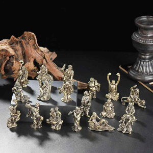 仏像 十八羅漢 真鍮製 無垢 金属 置物 中国風 オブジェ 手作り 鋳造品 卓上 デスク インテリア 装飾品 家庭 オフィス 書斎 玄関 リビング 飾り