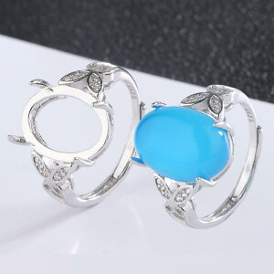 指輪 S925シルバー 蝶モチーフ 空枠 台座 セッティング DIY用 琥珀 宝石 石 ルース対応 電気メッキ加工 プラチナカラー おしゃれ ハンドメイドパーツ