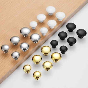 取っ手 ステンレス 亜鉛合金製 丸型 ラウンド ゴールド シルバー ブラック アイボリー 小型 一つ穴 シングルホール 引き出し キャビネット扉 家具用 金具 DIY リフォーム シンプル モダン お