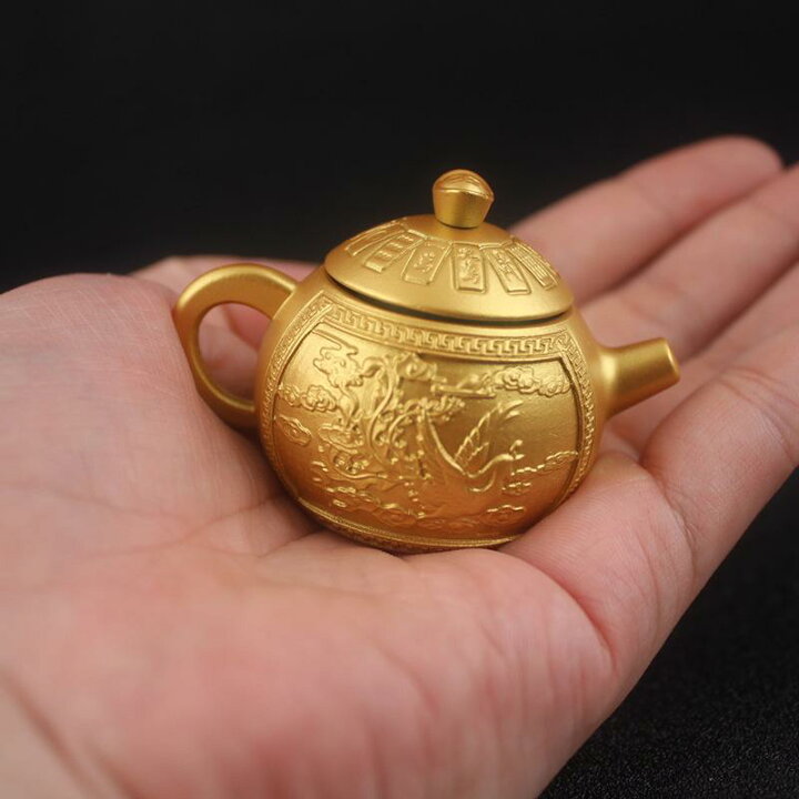 楽天市場】工芸品 真鍮製 龍鳳凰 麻雀モチーフ 回転式 握り壺 手遊び 