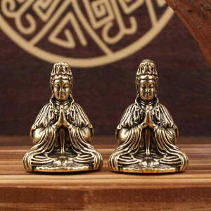 仏像 観音像 南海観音菩薩像 銅製 アンティーク調 置物 オブジェ レトロ 真鍮 工芸品 装飾品 卓上 インテリア ブロンズカラー 中国風