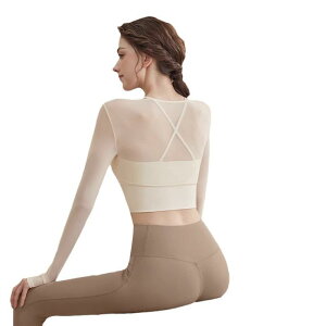 ヨガウェア セットアップ レディース 女性用 長袖トップス レギンス メッシュ アクティブウェア ピラティス トレーニング ランニング ジム フィットネス スポーツ 通気性 速乾 ストレッチ