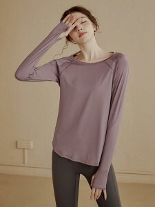 ヨガウェア レディース 長袖Tシャツ スポーツ トップス 速乾 通気性 伸縮性 ゆったり ルーズフィット 細見え ランニング フィットネス ジムウェア ブラック グレー パープル 秋